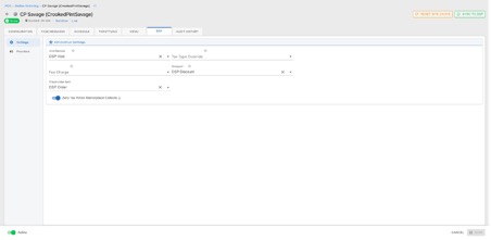 Title: Sail DSP Settings screen - Description: Sail DSP Settings screen