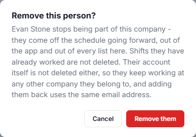 The Remove this person? confirmation