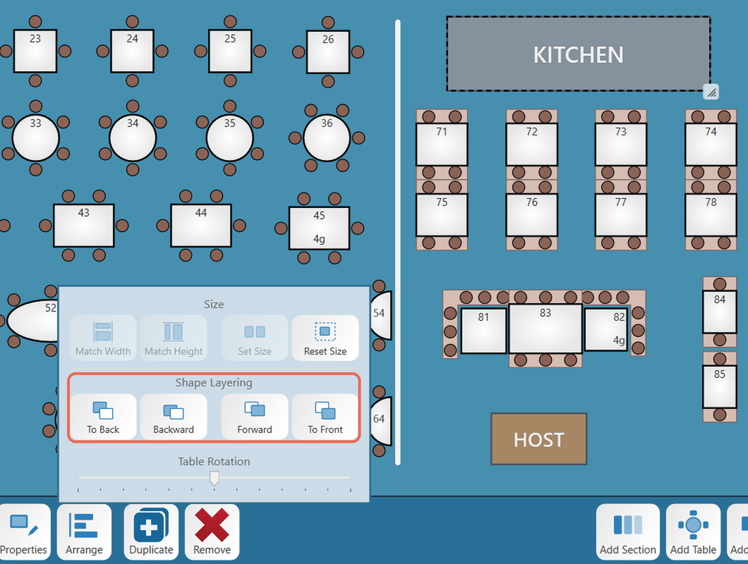 The Arrange panel for a shape, with Shape Layering circled