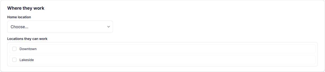 Where they work: home location and the locations they can work