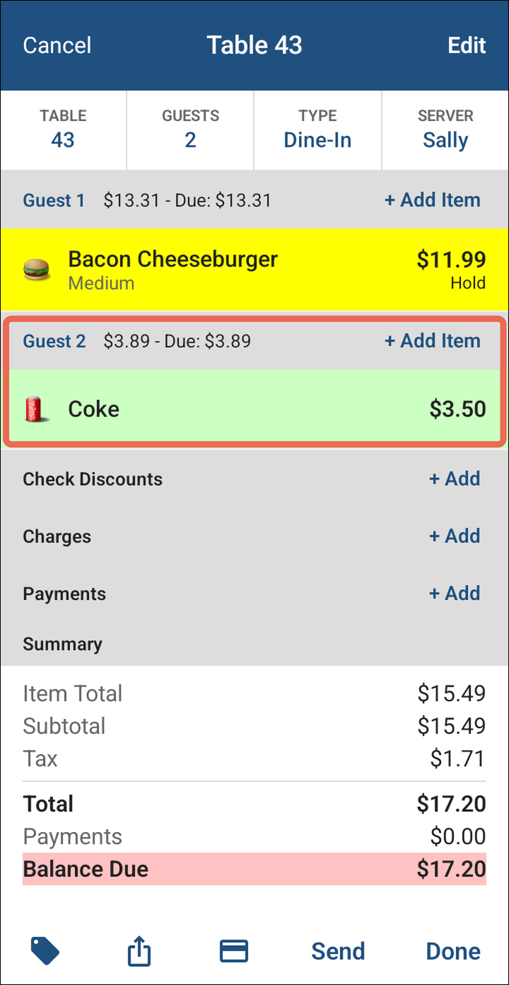 Guest 2 with one Coke left