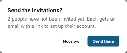 The Send the invitations? confirmation