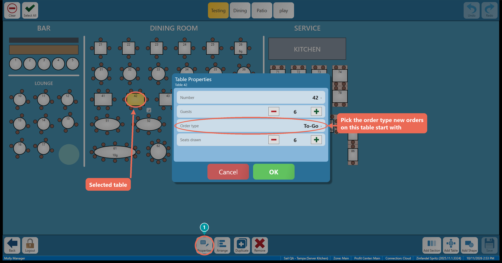 New Table Layout Editor on the terminal