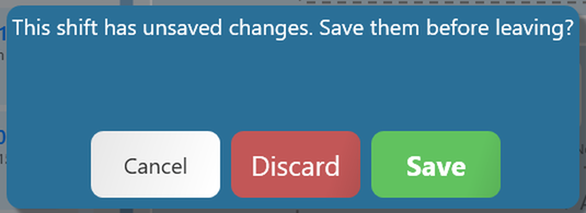 The unsaved changes message