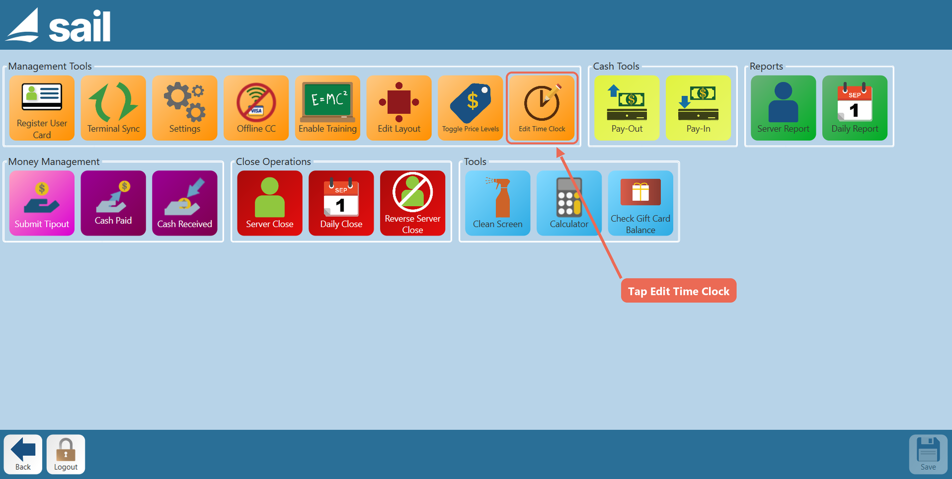 Edit the Time Clock for ANY DAY on the Terminal